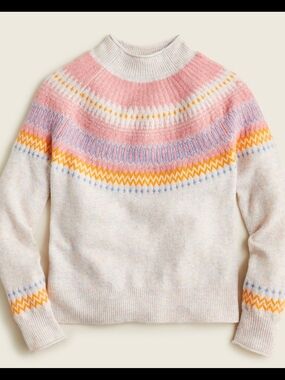 J. Crew Fair Isle yoke rollneck sweater in Supersoft yarn Size M